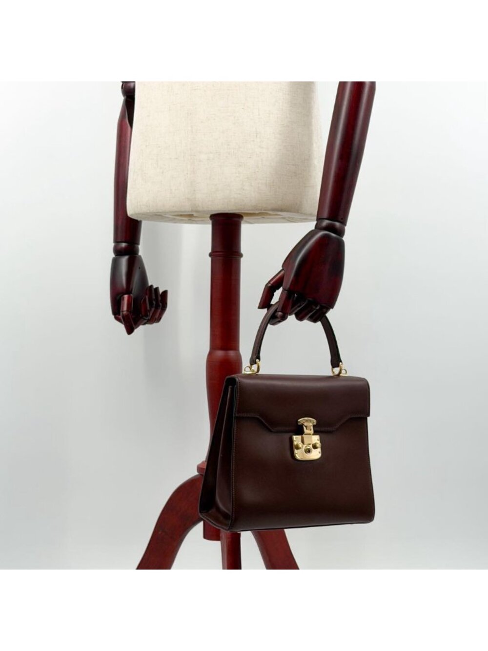 Gucci Ladylock Vintage Brown Leather Handbag - Picture 4 of 14
